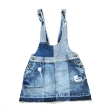 NWT Free People Patchwork Blues Denim Pinafore Overall One-Piece Mini Dress 2 - £49.71 GBP