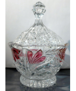 Vintage Anna Hütte 24% Lead Crystal Ruby Flash Candy Dish - £16.57 GBP