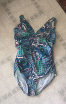 Spanx Love Your Assets One Piece Swimsuit Sara Blakely Paisley Large Padded Bra - $31.18