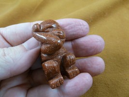 Y-MON-569 little orange MONKEY APE gemstone monkeys carving figurine zoo... - £10.99 GBP