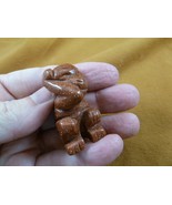 Y-MON-569 little orange MONKEY APE gemstone monkeys carving figurine zoo... - £11.02 GBP