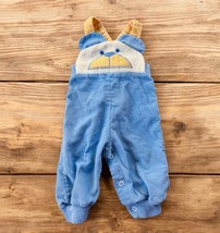 Vintage Baby Boy Blue Health-Tex 3mo Corduroy Bear Overalls 70&#39;s - $29.99