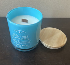 2 Scentsational Ocean Mist &amp; Amber Natural Soy Blend Candle 11 oz W/ Wood Wick - £43.24 GBP