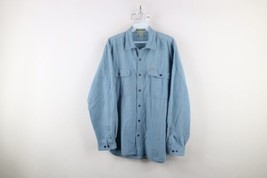 Vintage 90s Royal Robbins Mens Large Faded Hickory Striped Collared Button Shirt - $44.50