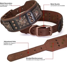 Handmade PET ARTIST Sturdy Genuine Leather Dog Collar - Wide Buckle Leather - $28.49