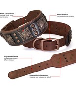 Handmade PET ARTIST Sturdy Genuine Leather Dog Collar - Wide Buckle Leather - £22.40 GBP