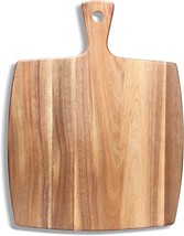 Large Acacia Wood Cutting Board With Handle 17&quot;X13&quot; Big Wooden Charcuterie - $33.99