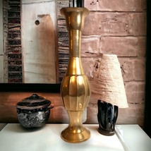 Brass Vase 12in Tall Vintage Minimalist Made In India Mid-Century Modern... - $16.13