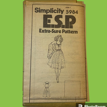Simplicity 5984 Dress Pattern Miss 12-16 1983 Uncut Complete No Envelope Shawl - £7.86 GBP