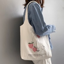 W&amp;G New Fruit Orange Canvas Bag Female Literary Japanese Student Vest Ins Simple - £15.85 GBP