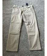Ben Sherman Mens Slim Fit Stretch Chino Pants Sand Size 38x32 Flat Front - $51.11 CAD
