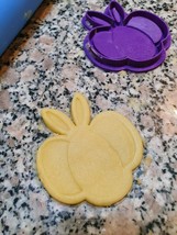 3 eggs with bunny ear Happy Easter cookie cutter with stamp - $2.00
