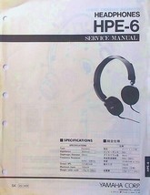 Yamaha HPE-6 Headphones Original Service Manual, from Japan, 1991. - £15.58 GBP