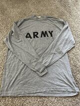 US Army T Shirt Unisex Large Grey PT Physical Fitness Uniform Mock Long ... - $11.13 CAD