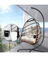 Wicker Egg Chair: Indoor/Outdoor Hanging Chair with Stand - $340.54 CAD