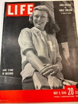 Life Magazine / May 9 1949 / Jane Stone Of Missouri / Co-Ed vs. Girls&#39; C... - $12.19