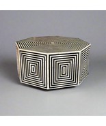 Luxurious Camel Bone inlay geometric pattern on wooden hexagon coffee table for  - $1,570.00 - $2,699.00