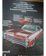Plymouth Red Fury Print Magazine Advertisement 1967 - $113.38 MXN