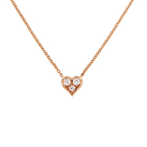 Tiffany &amp; Co. Heart 3 Point Diamond Rose Gold Necklace - £734.63 GBP