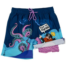 Release The Kraken! 6&quot; Inseam Lined Swim Trunks Multi-Color - £16.06 GBP