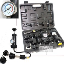 18pc Radiator Pump Pressure cooling Leak Tester Checker Kit Cap Pump Thermometer - £32.82 GBP