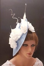BLUE HAT Fascinator,  large hat,Teardrop hat fascinator Mother of bride, groom h - £51.43 GBP