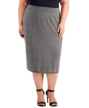 MSRP $80 Alfani Plus Size Modern Luxe A-Line Midi Skirt Gray Size 3X - $25.65