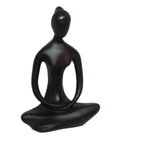 Meditating Yoga Woman Statue Figure Art Decor Antiqued Bronze Finish Resin 8&quot; - £19.71 GBP