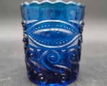 Vintage L. G. Wright Or Mosser Eye Winker Cobalt Blue Glass Toothpick Ho... - $6.92