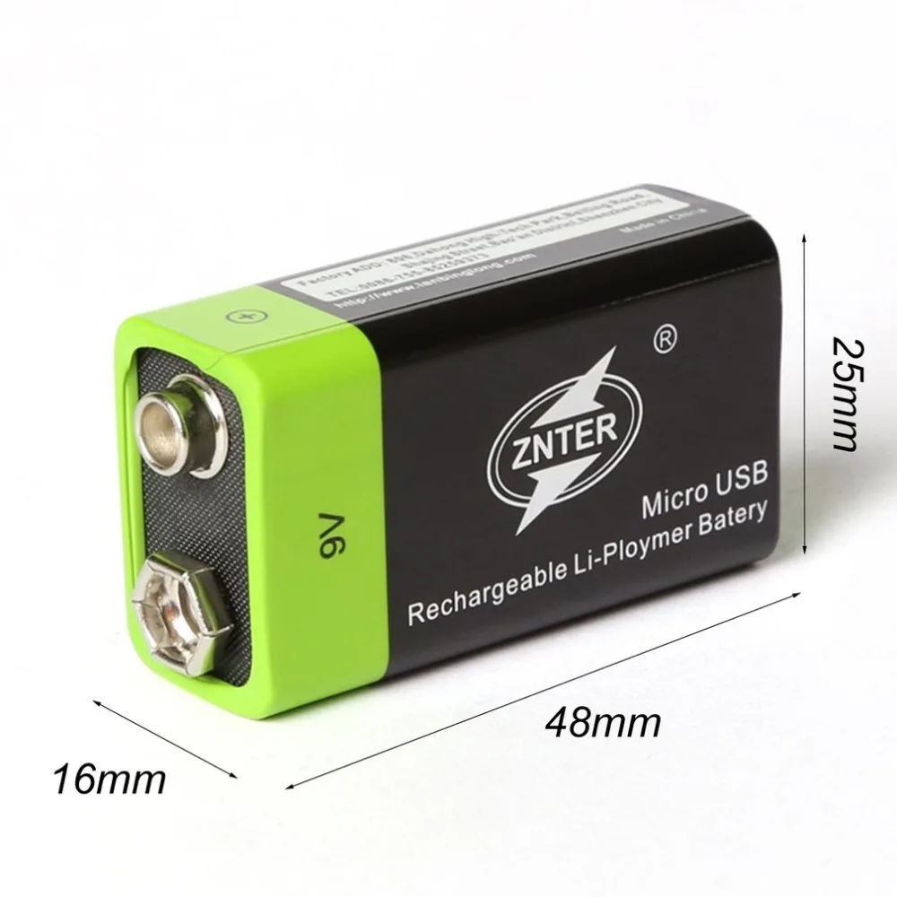 House Home Hot sale ZNTER 600mAh USB 9V rechargeable lithium battery 6F22 rechar - £32.24 GBP
