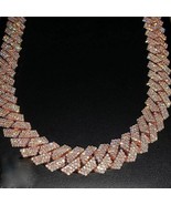 24Ct Real Moissanite 16mm x 24 Miami Cuban Link Chain 14K Yellow Gold Pl... - $1,492.30 CAD