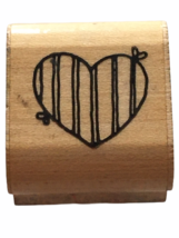 DOTS Rubber Stamp Vertical Striped Heart Small Love Card Making Paper Crafting - $2.99