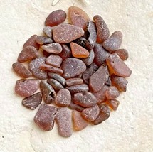 50 Pcs Small / Tiny Genuine SEA GLASS Amber Brown Surf Tumbled Jewelry Q... - £7.49 GBP