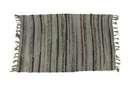 Zeckos Multicolored Cotton Chindi Rag Fringed Throw Rug - £20.03 GBP