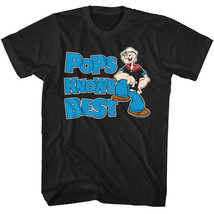 Popeye Pops Knows Best Men&#39;s T Shirt Sailorman Father&#39;s Day Comic Cartoon - £18.56 GBP+