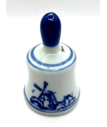 Vintage Delft Style Ceramic Blue &amp; White Bell Windmill ~ Made in KOREA P... - £6.38 GBP