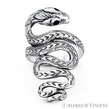 Snake Spirit Animal Serpentine Charm Boho Long Gypsy Ring in 925 Sterling Silver - £23.29 GBP