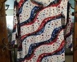 Collections Etc Stars &amp; Stripes 3/4 Sleeve Sequin Patriotic Top M 4th of... - $24.75