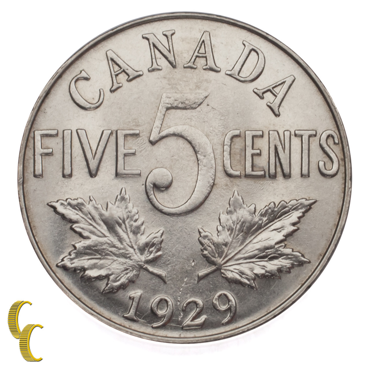 1929 Canada 5 Cents Variety Far Rim in Unc, KM# 29 Item image 3