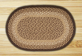 Earth Rugs C-17 Chocolate Natural Oval Braided Rug 4 Feet x 6 Feet - £115.51 GBP