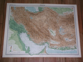 1922 Map Of Persia Iran Iraq Kuwait United Arab Emirates Afghanistan Qatar Dubai - £27.97 GBP