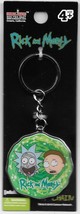 Rick &amp; Morty Animated TV Series Faces In Portal Colored Metal Key Ring Key Chain - £6.20 GBP
