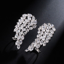 Sparkling Cubic Zirconia Angel Wings Stud Earrings Women's/Girls Fashion Jewelry - £23.97 GBP