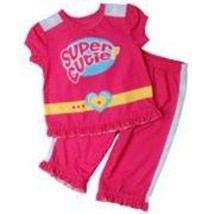 Girls Pajamas Carters 3 Pc Super Cutie Short Sleeve Shirt Pants Cape Pin... - $15.84