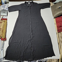 TIME &amp; TRU Shirt Dress Black Twill Lyocell Roll Tab Sleeve Womens XL (16... - €10,11 EUR