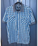 Mens Buffalo David Bitton Plaid Slim Fit Button Down Shirt XL Western Gr... - $14.85