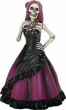 Ebros Day of The Dead Magenta Skeleton Lady Bride Statue 6&quot;H Decor DOD Figurine - £22.51 GBP