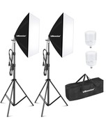 Softbox Photography Lighting Kit, 27 X 20 Continuous Lighting Kit With 2... - £81.37 GBP