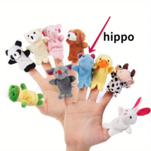 Plush Animal Finger Puppet - New - Hippo - $8.99