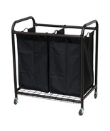Bronze Laundry Hamper Cart with 2 Black Sorter Bags - €173,92 EUR